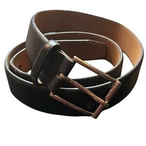 Neiman Marcus Black Leather Belt silver tone buckle Size 36